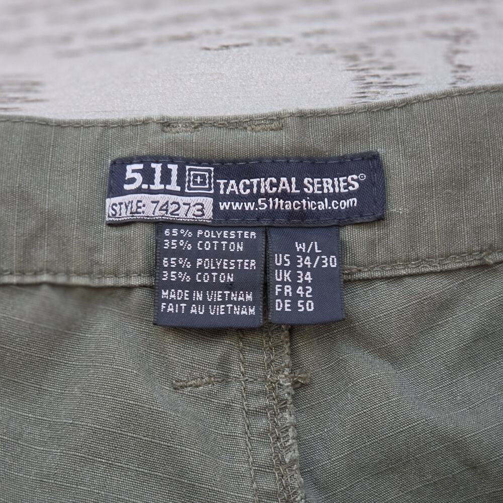 5.11 Tactical Pants Men's 34x30 Taclite Pro Ripstop Cargo Utility Hiking Green - Picture 6 of 8